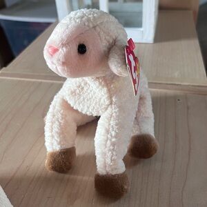 Ty Ewey Cream Plush Beanie Baby Lamb Sheep Vintage 1998